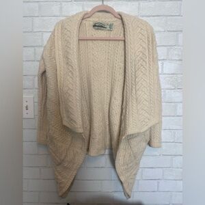 Aran Crafts Cream Cable Knit Cardigan
